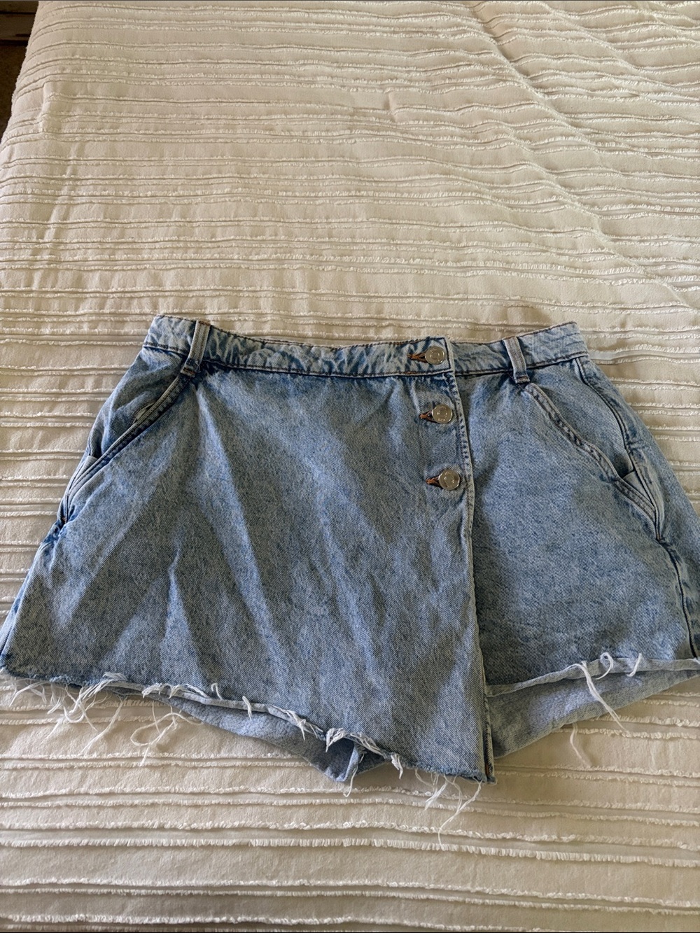 Zara Light Blue Denim Skort Shorts